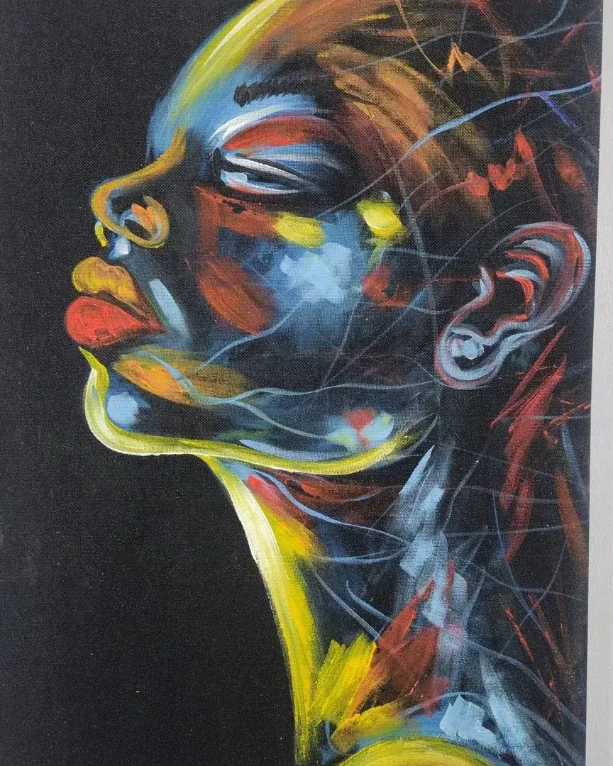 Blue Lady, artwork by John Kwame Eduafo (signed Citizen Kwame)